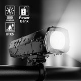 Bike Light Works with Apple Find My, Bicycle Headlight with Built-in Rechargeable Airtag Alternative and Power Bank Function